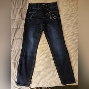 Wonder Nation Girls Denim Blue Jeans Jeggings Star Embellished Size M(7-8)NWOT